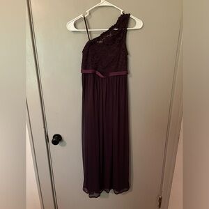 One shoulder Lace Bridesmaids Dress from David’s Bridal